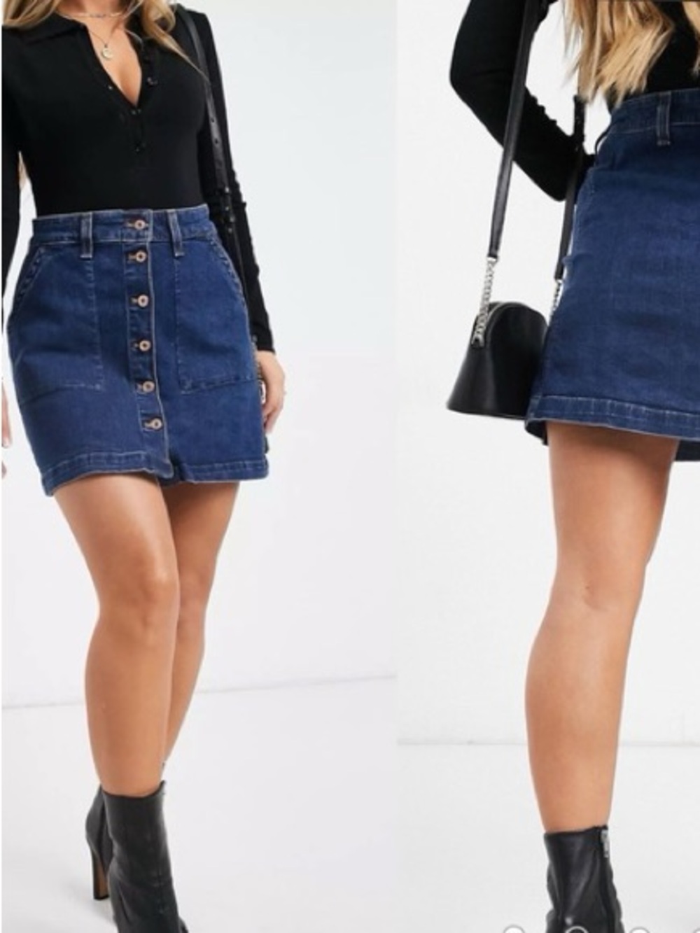 J. Crew Denim Button-Front Denim Mini Skirt